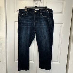 FRAME Blue Le Garcon Crop Tailored Boyfriend Jeans Size 32 EUC